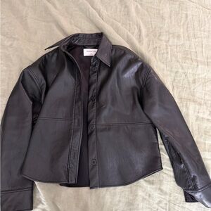 Babaton Black Leather Outerwear